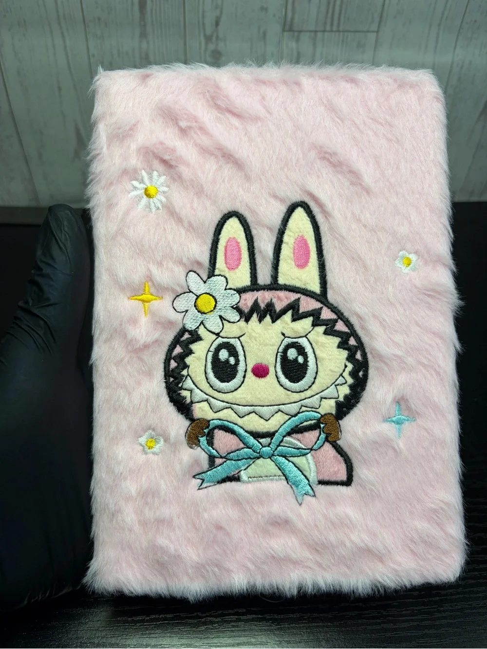 New Cute Pink Plush LABUBU Journal/Notebook with Embroidered Character